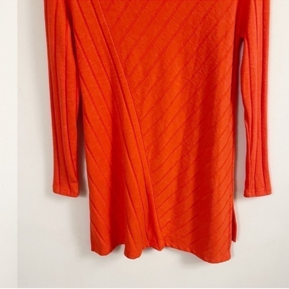 Anthropologie Maeve Asymmetrical Ribbed Knit Sweater Tunic Orange Size XS - Picture 6 of 8